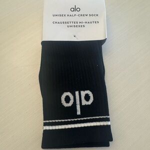 ALO Yoga Black-Crew Socks